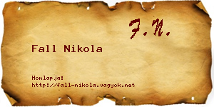Fall Nikola névjegykártya